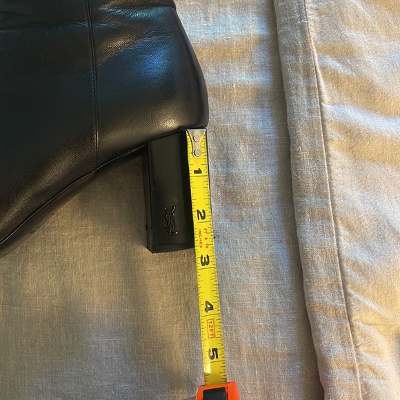 Vintage YSL y2k boots yves saint Laurent black leather ankle booties round toe - Picture 12 of 13